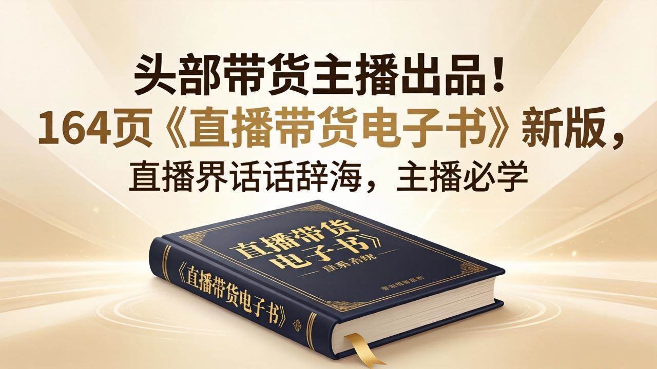 (18056期)头部带货主播出品!164页《直播带货电子书》新版,直播界话术辞海,主播必学 (18056期)头部带货主播出品!164页《直播带货电子书》新版,直播界话术辞海,主播必学