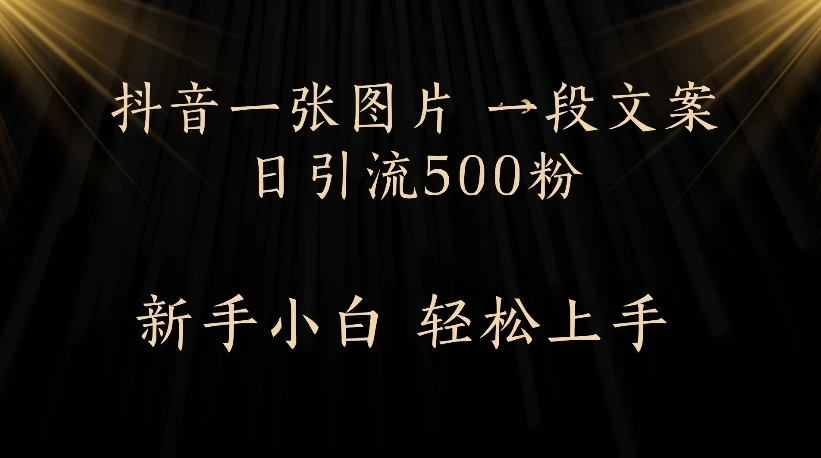 抖音一张图片 一段文案日引流500粉 新手小白 轻松上手 抖音一张图片 一段文案日引流500粉 新手小白 轻松上手
