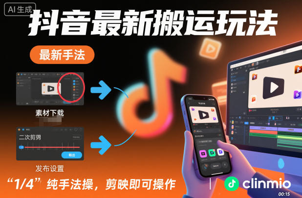 抖音最新搬运玩法,纯手法操作,剪映即可操作 抖音最新搬运玩法,纯手法操作,剪映即可操作