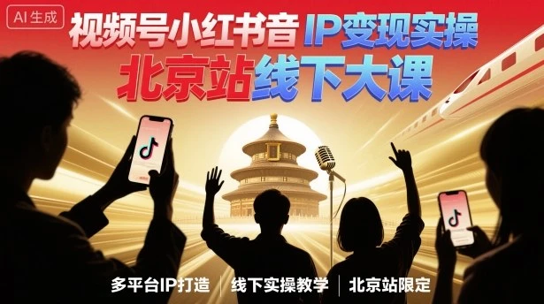 【精】视频号小红书抖音IP变现实操北京站线下大课,40+行业短视频高变现姿势,100+IP高变现实操技术 【精】视频号小红书抖音IP变现实操北京站线下大课,40+行业短视频高变现姿势,100+IP高变现实操技术