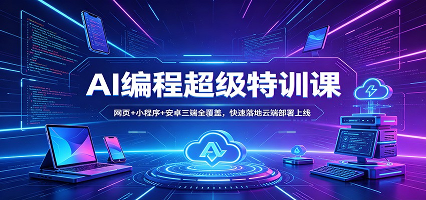 AI编程超级特训课:网页+小程序+安卓三端全覆盖,快速落地云端部署上线 AI编程超级特训课:网页+小程序+安卓三端全覆盖,快速落地云端部署上线