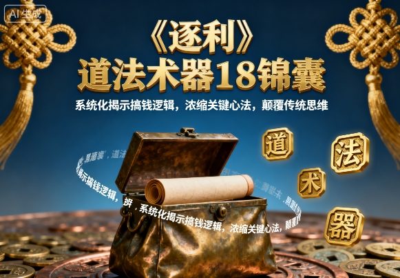《逐利》道法术器18锦囊,系统化揭示搞钱逻辑,浓缩关键心法,颠覆传统思维 《逐利》道法术器18锦囊,系统化揭示搞钱逻辑,浓缩关键心法,颠覆传统思维