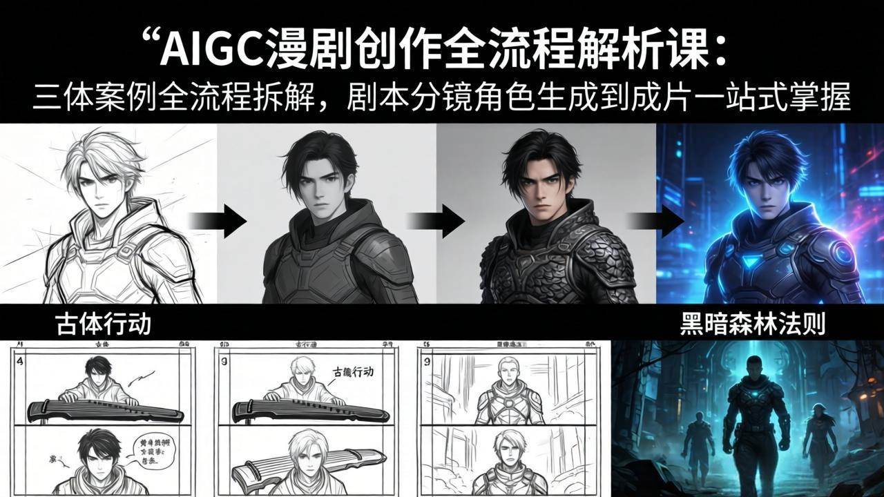 (17879期)AIGC漫剧创作全流程解析课:三体案例全流程拆解,剧本分镜角色生成到成片一站式掌握 (17879期)AIGC漫剧创作全流程解析课:三体案例全流程拆解,剧本分镜角色生成到成片一站式掌握