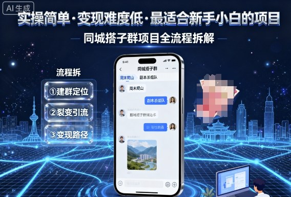 实操简单,变现难度低,最适合新手小白做的项目,每天轻松收入3张,同城搭子群项目全流程拆解 实操简单,变现难度低,最适合新手小白做的项目,每天轻松收入3张,同城搭子群项目全流程拆解
