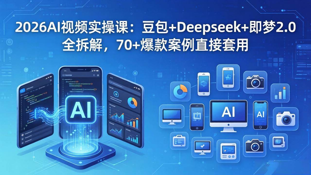 (18263期)2026AI视频实操课:豆包+Deepseek+即梦2.0全拆解,70+爆款案例直接套用 (18263期)2026AI视频实操课:豆包+Deepseek+即梦2.0全拆解,70+爆款案例直接套用