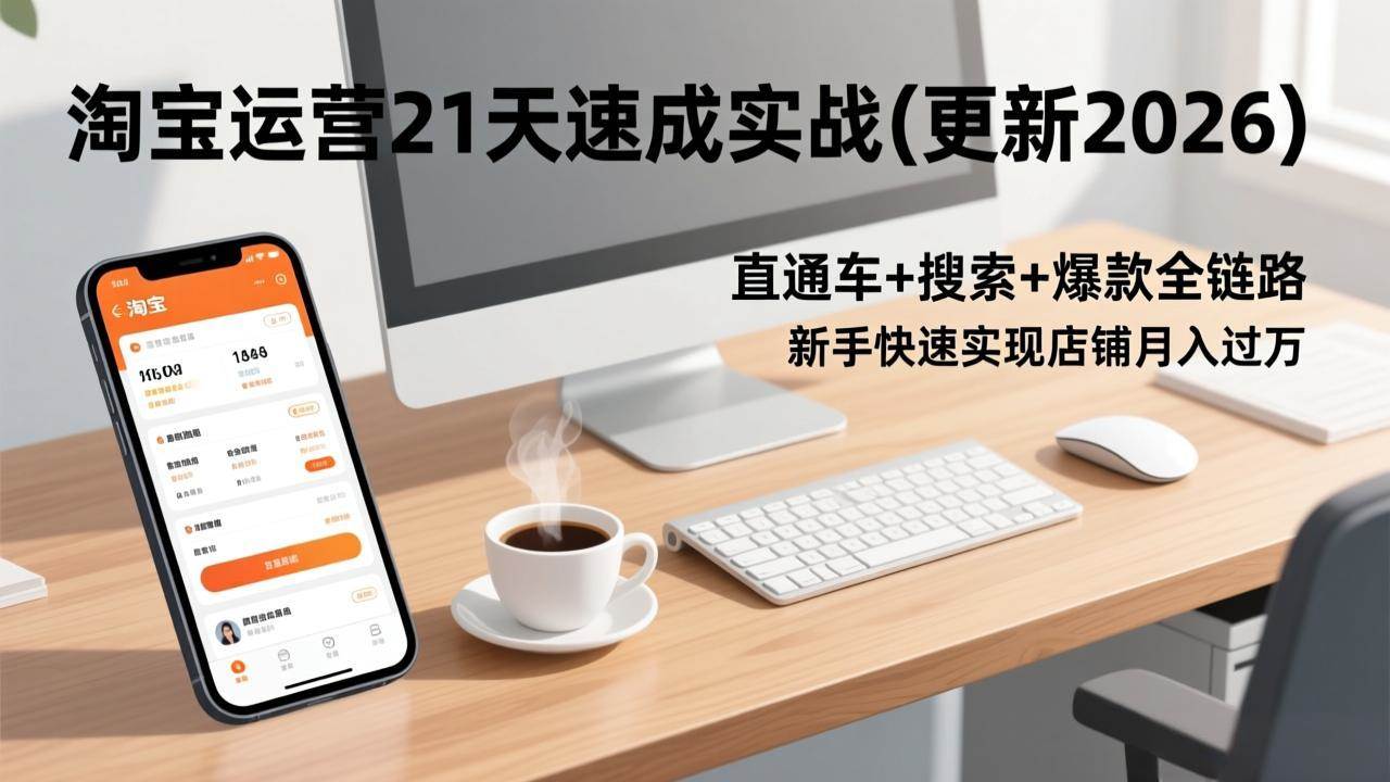 (17806期)淘宝运营21天速成实战(更新3月),直通车+搜索+爆款全链路,新手快速实现店铺月入过万 (17806期)淘宝运营21天速成实战(更新3月),直通车+搜索+爆款全链路,新手快速实现店铺月入过万