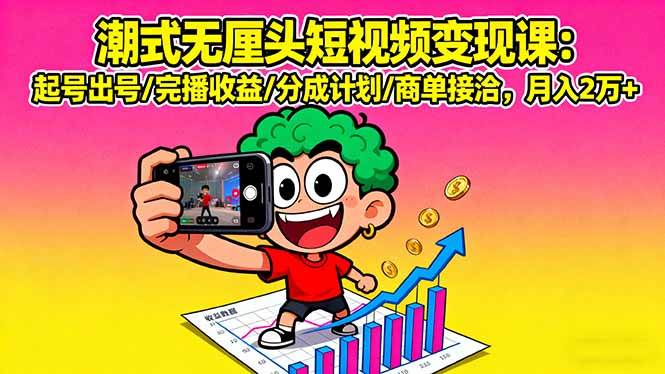 (16023期)潮式无厘头短视频变现课:起号出号/完播收益/分成计划/商单接洽,月入2万+ (16023期)潮式无厘头短视频变现课:起号出号/完播收益/分成计划/商单接洽,月入2万+