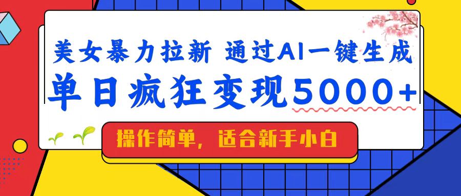 (14347期)美女暴力拉新,通过AI一键生成,单日疯狂变现5000+,纯小白一学就会! (14347期)美女暴力拉新,通过AI一键生成,单日疯狂变现5000+,纯小白一学就会!
