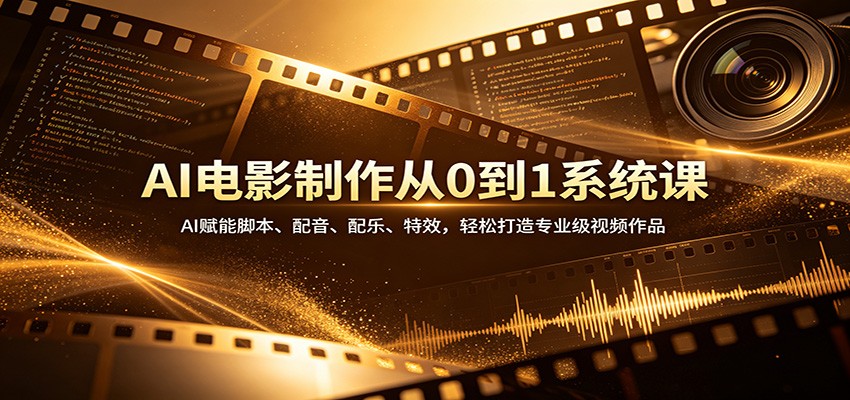 AI电影制作从0到1系统课:AI赋能脚本、配音、配乐、特效,轻松打造专业级视频作品 AI电影制作从0到1系统课:AI赋能脚本、配音、配乐、特效,轻松打造专业级视频作品