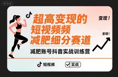 超高变现的短视频减肥细分赛道,减肥账号抖音实战训练营 超高变现的短视频减肥细分赛道,减肥账号抖音实战训练营