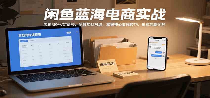 闲鱼蓝海电商实战，涵盖店铺、起号、定价等，配套实战对练，掌握核心变现技巧-知行客