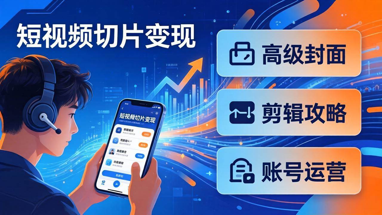 （17758期）短视频切片变现速成班2.0：高级封面+剪辑攻略+账号运营，0基础小白快速入局副业-知行客