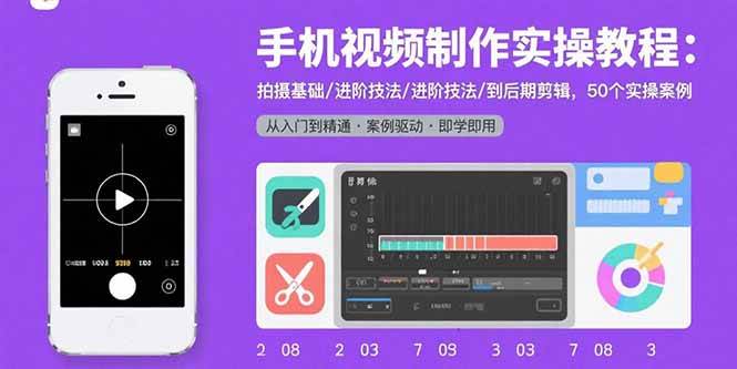 （15789期）手机视频制作实操教程：拍摄基础/进阶技法/到后期剪辑，50个实操案例-知行客