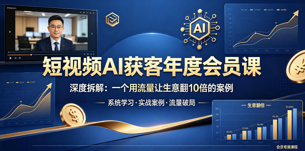 短视频AI获客年度会员课，深度拆解，一个用流量让生意翻10倍的案例-知行客