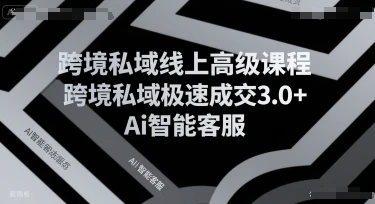 【精】跨境私域线上高级课程，跨境私域极速成交3.0+Ai智能客服-知行客