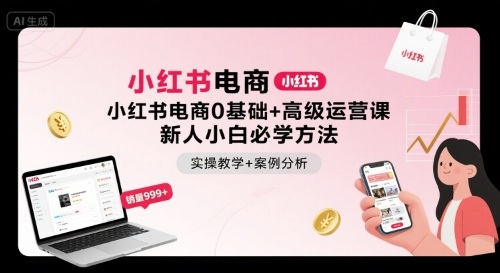 小红书电商0基础+高级运营课，新人小白必学方法，实操教学+案例分析-知行客