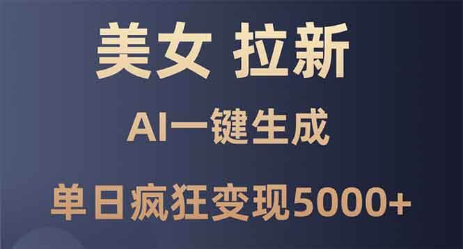 （13866期）美女暴力拉新，通过AI一键生成，单日疯狂变现5000+，纯小白一学就会！-知行客
