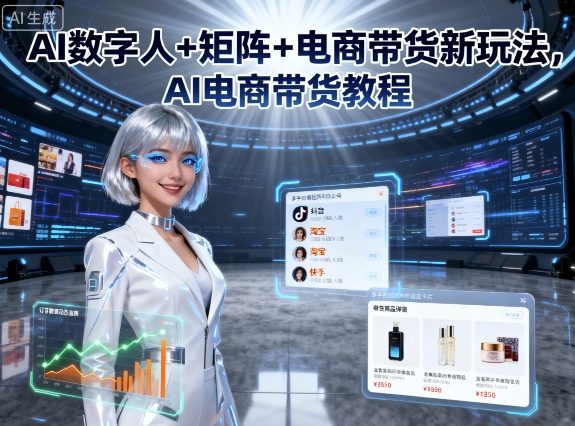 AI数字人+矩阵+电商带货新玩法，AI电商带货教程-知行客