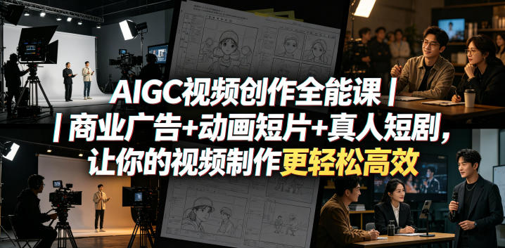 AIGC视频创作全能课｜商业广告+动画短片+真人短剧，让你的视频制作更轻松高效-知行客