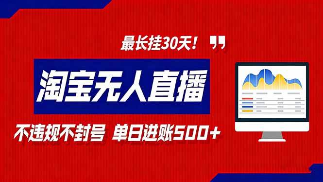 （16866期）2026淘宝无人直播带货，不违规不封号，每日收益500+，最长挂30 天！-知行客