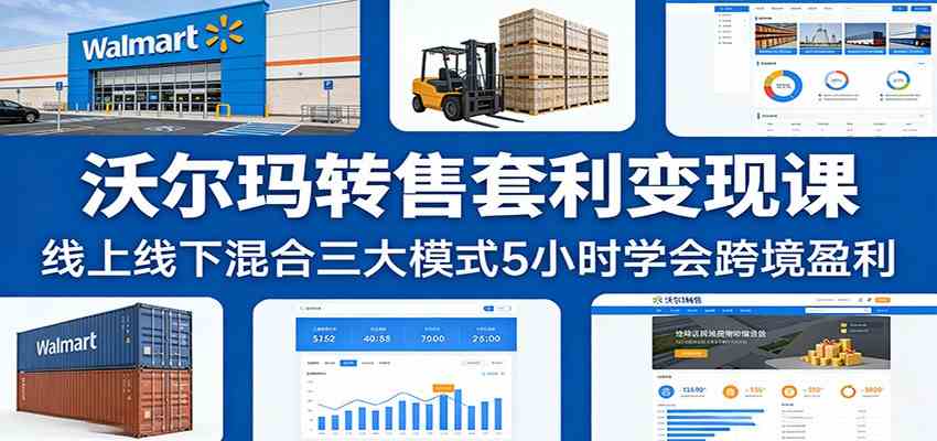 沃尔玛转售套利变现课：线上线下混合三大模式5小时学会跨境盈利-知行客