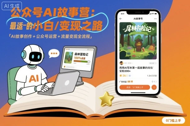 【精】公众号ai故事营，最适合小白的自媒体变现之路-知行客