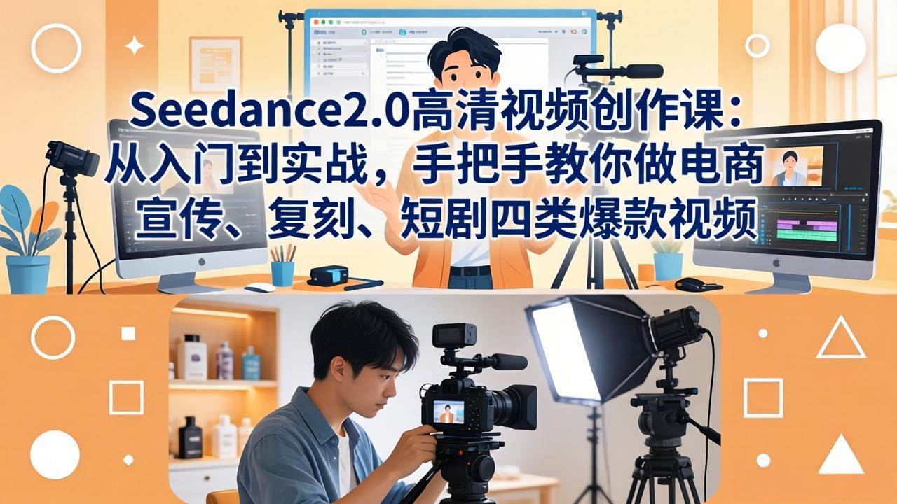 （18019期）Seedance2.0高清视频创作课：从入门到实战，手把手教你做电商、宣传、复刻、短剧四类爆款视频-知行客