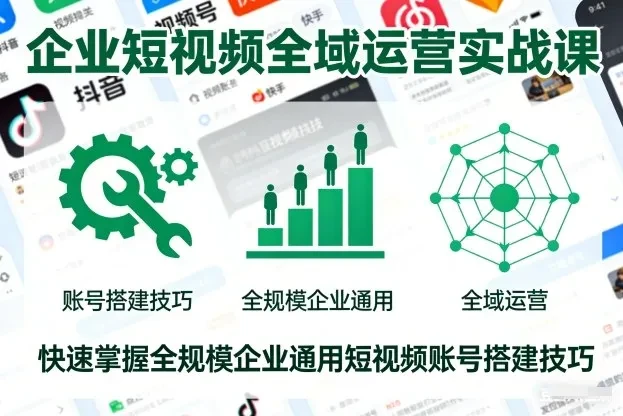 【精】企业短视频全域运营实战课，快速掌握全规模企业通用短视频账号搭建技巧-知行客