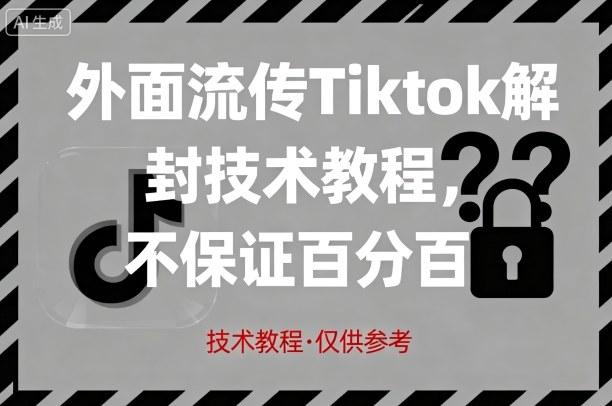 外面流传Tiktok解封技术教程，不保证百分百，具体自测-知行客