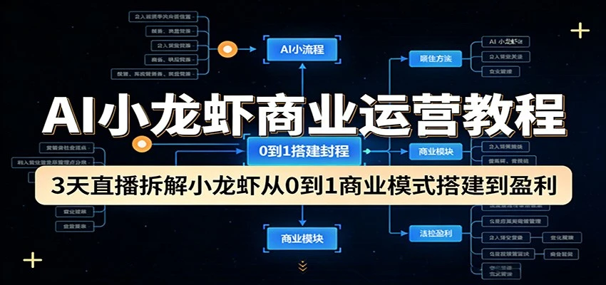 【精】AI小龙虾商业运营教程：实战拆解从0到1盈利模式搭建指南-知行客
