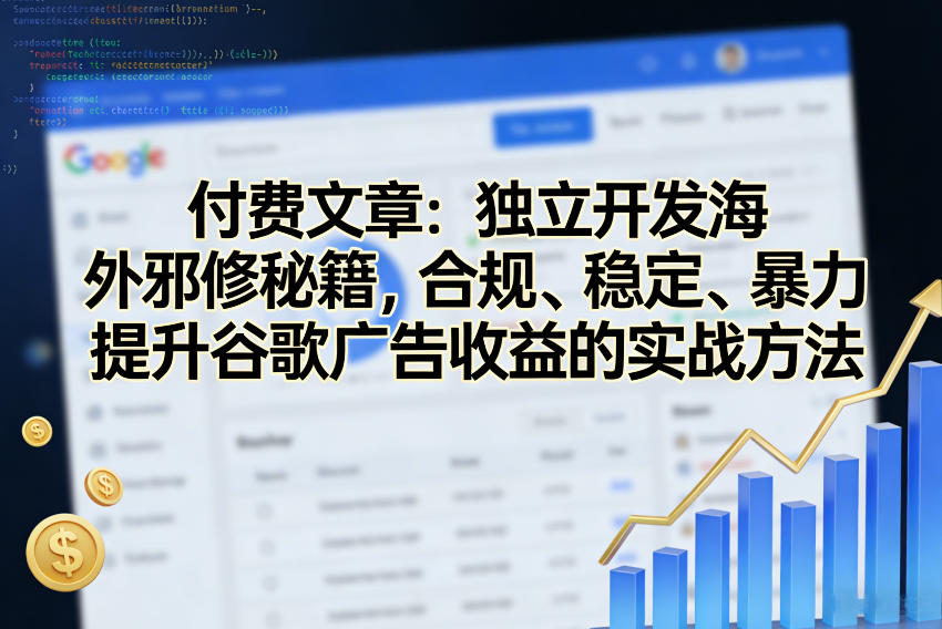 付费文章：独立开发海外邪修秘籍，合规、稳定、暴力提升谷歌广告收益的实战方法-知行客