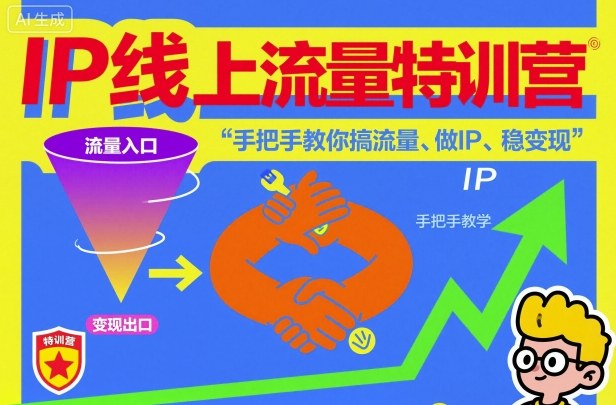 IP线上流量特训营，手把手教你搞流量、做IP、稳变现-知行客