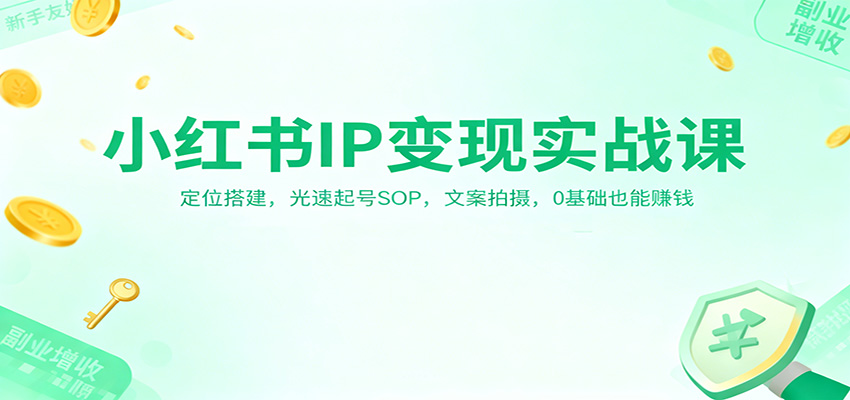 小红书IP变现实战课：定位搭建，光速起号SOP，文案拍摄，0基础也能赚钱-知行客