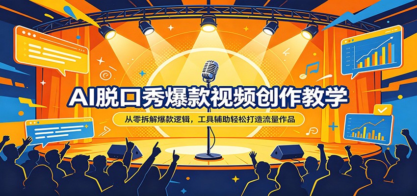 AI脱口秀爆款视频创作教学：从零拆解爆款逻辑，工具辅助轻松打造流量作品-知行客