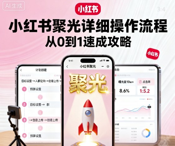 小红书聚光详细操作流程，小红书聚光从0到1速成攻略-知行客