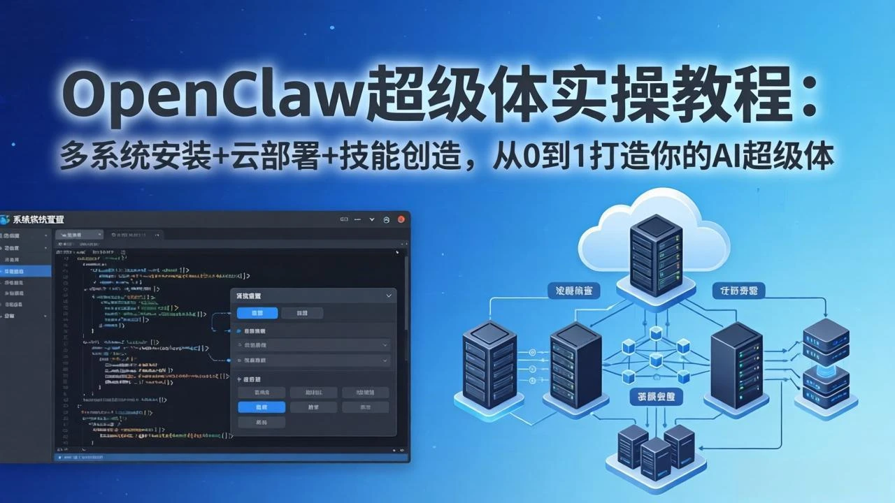 【精】OpenClaw-小龙虾 AI超级体实战指南：多系统安装+云部署+技能创造，从0到1构建你的被动收入项目 | 资源下载 - 知行客-知行客