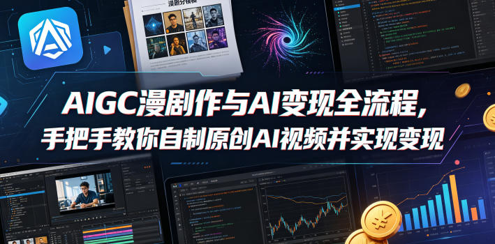 AIGC漫剧创作与AI变现全流程，手把手教你自制原创AI视频并实现变现（更新0516）-知行客