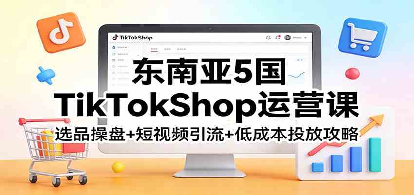 东南亚5国TikTokShop运营课：选品操盘+短视频引流+低成本投放攻略-知行客