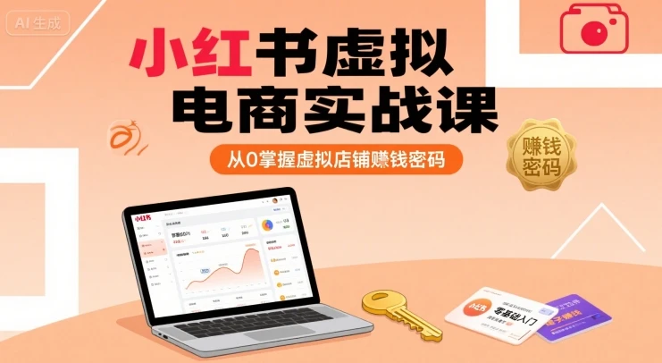 【精】小红书虚拟电商实战课，从0掌握虚拟店铺賺钱密码(更新)-知行客