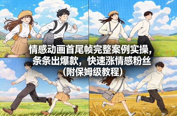 情感动画首尾帧完整案例实操，条条出爆款，快速涨情感粉丝(附保姆级教程)-知行客