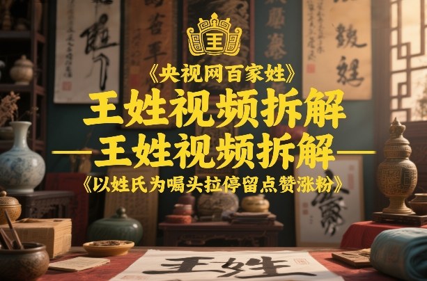 央视网百家姓–王姓视频拆解，以姓氏为噱头拉停留点赞涨粉-知行客