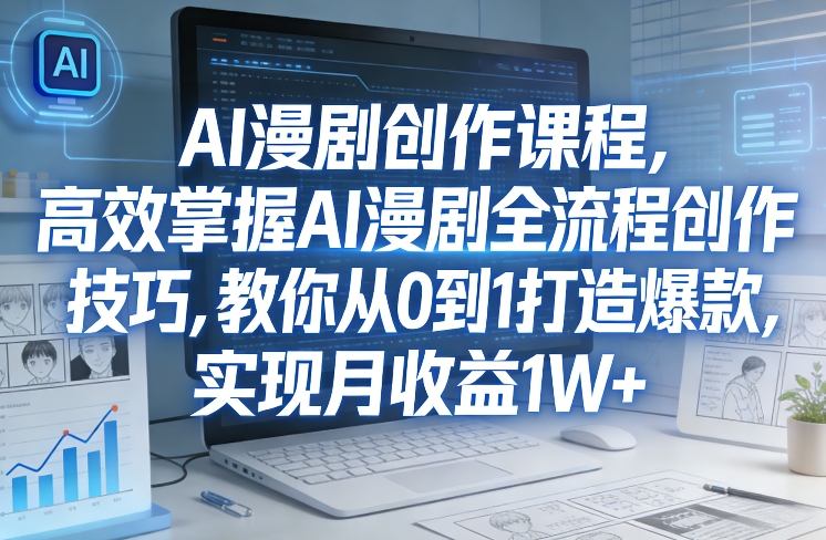 某社群AI漫剧创作课程，高效掌握AI漫剧全流程创作技巧，教你从0到1打造爆款，实现月收益1W+-知行客