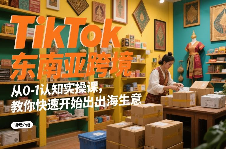 TikTok东南亚跨境从0-1认知实操课，教你快速开始出海生意-知行客