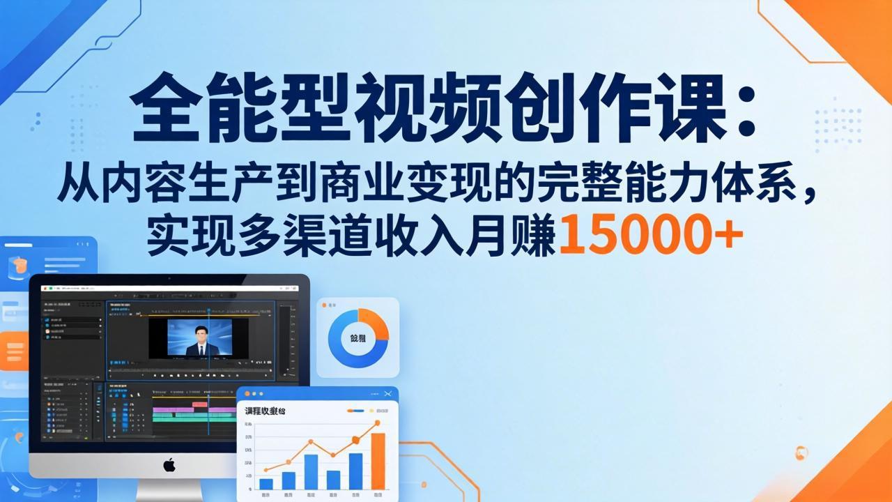全能型视频创作课-26年3月更新：从内容生产到商业变现的完整能力体系，多渠道收入月赚15000+-知行客