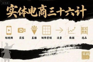 【精】实体电商三十六计，短视频-获客-直播-矩阵营销-流量-数据-选品-知行客