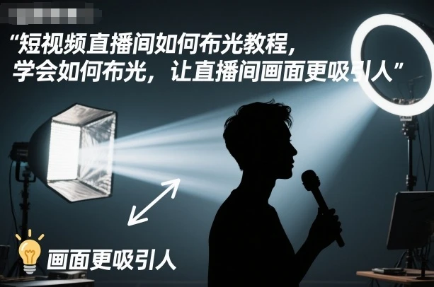 【精】短视频直播间如何布光教程，学会如何布光，让直播间画面更吸引人-知行客