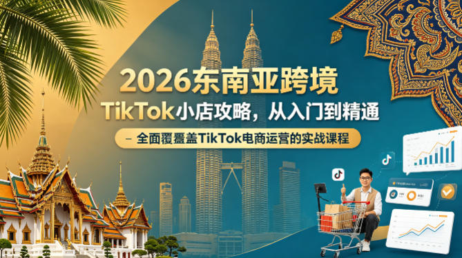 2026东南亚跨境TikTok小店攻略，从入门到精通、全面覆盖TikTok电商运营的实战课程（更新4月）-知行客