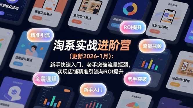 （17076期）淘系实战进阶营(更新2026-1月)：新手快速入门、老手突破流量瓶颈，实现店铺精准引流与ROI提升-知行客