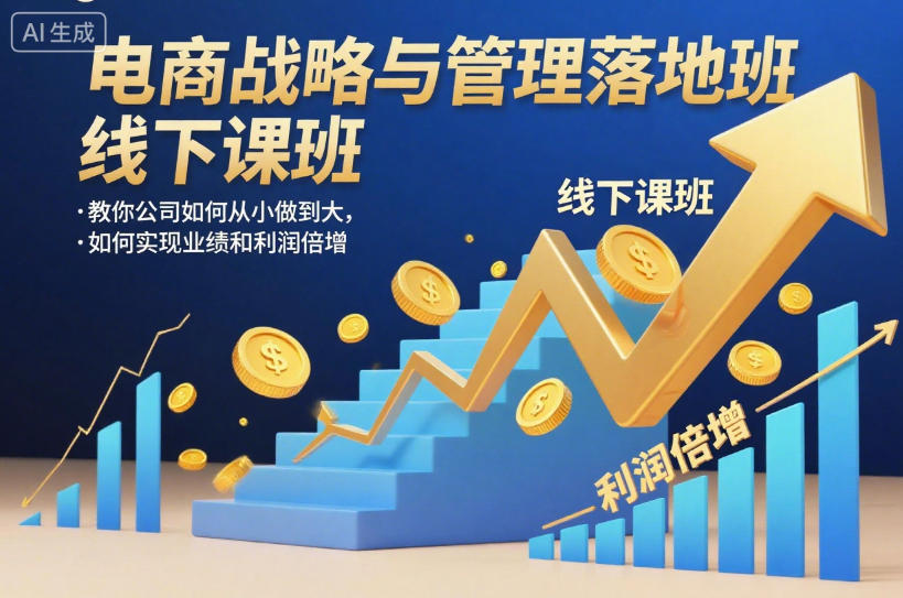 电商战略与管理落地班线下课，教你公司如何从小做到大，如何实现业绩和利润倍增【录音】-知行客