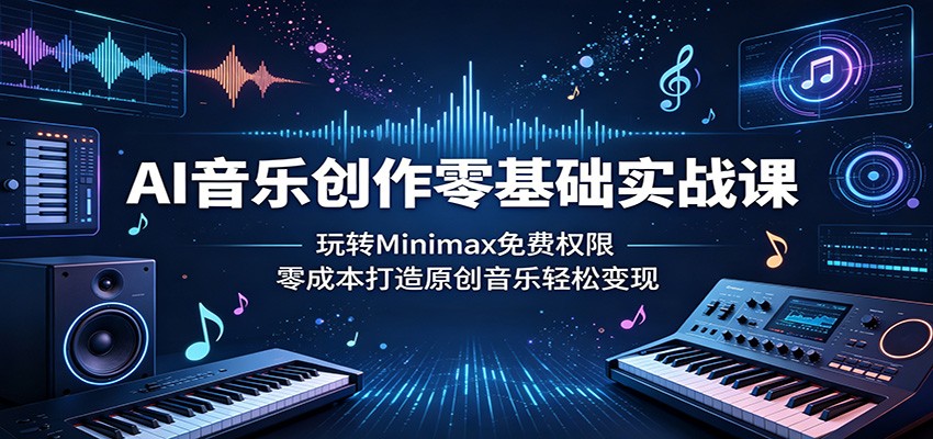 AI音乐创作零基础实战课：玩转Minimax免费权限，零成本打造原创音乐轻松变现-知行客